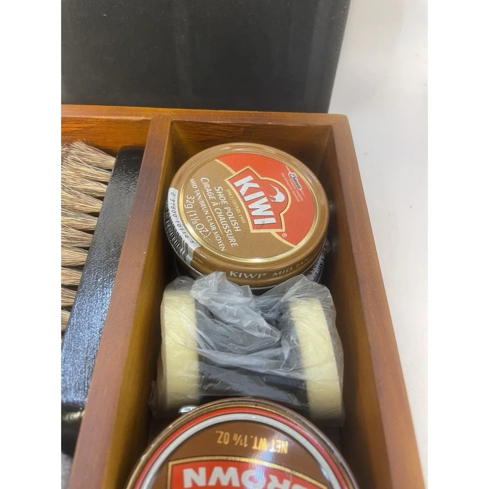 Vintage High-End Executive Shoe Shine Valet Box w/Accessories